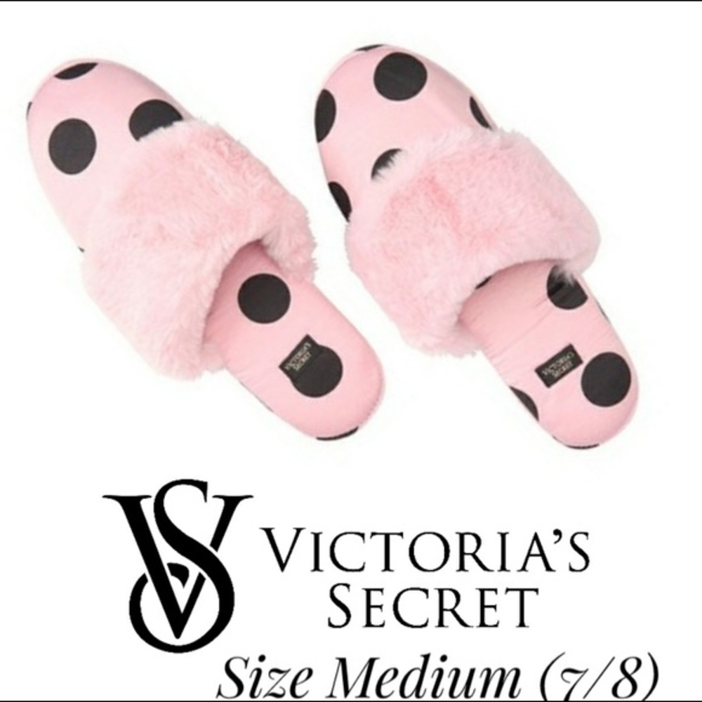 Victoria Secret Pink Polka Dot Slippers